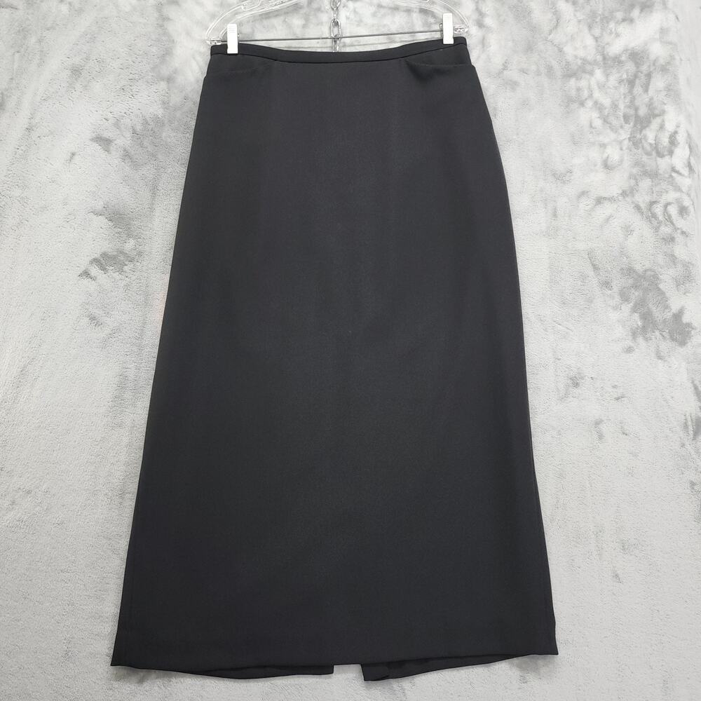 Vintage Charter Club Skirt Womens 14‎ Black Maxi Pencil Back Slit Office Career
